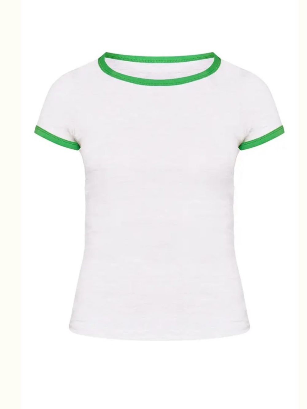 NWT PrettyLittleThing Grey Contrast Binding Cotton Fitted T-Shirt Women’s Size 6